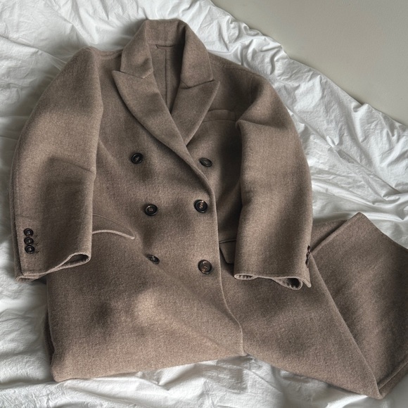 Brunello Cucinelli size 38 IT Classic Tan Double-Breasted Women's Coat - Picture 6 of 6